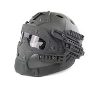 Casque Tactique Airsoft Multifonctionnel, Casque Rapide avec Masque Intégral, Système G4 pour la Chasse Le Paintball Le Cosplay et Les Accessoires de Cinéma(Gray)