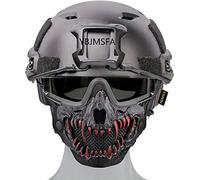 Casque Tactique Airsoft Rapide Type PJ et Demi-Masque Crâne Pliable/Lunettes 3 Couleurs, pour Paintball Militaire Extérieur CS Jeu De Tir