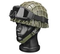 Casque Tactique Américain M1 de La Seconde Guerre Mondiale, Modèle 80 Bump, avec Cagoule à Mailles Larges et Lunettes de Protectio