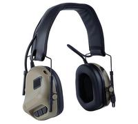 Casque tactique antibruit actif de 5e génération avec amplification sonore - Pliable et réglable (52-64 cm) pour le tir, l'entraînement et l'airsoft (Khaki)