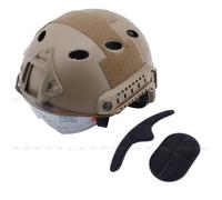 Casque tactique avec lunettes de protection - SWAT Military Terre - Taille unique - Poids net: 533g