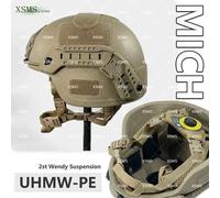 Casque Tactique Balistique Ach Coupe Haute Aramide Casque Balistique De Haute Qualité Nij Iiia Fast Wendy Coussin De Suspension Casque Balistique - Type Mich Sand Wd Pe-M-L ( 55-58cm )