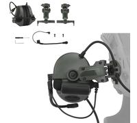 Casque Tactique Casque Audio (Adaptateur pour Rail Arc Support Version) sans Réduction du Bruit Capteur(Green)