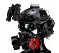 Casque Tactique CZMYCBG TW3.0 Style Gothique Militaire Cyberpunk, avec Système de Communication Intégré, Éclairage LED, pour Airsoft, Paintball et Cosplay