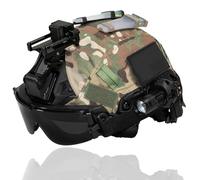 Casque Tactique Fast Léger et Réglable avec Support NVG Multifonctionnel, Lunettes Résistantes Aux Chocs X800 et Lampe Torche Tactique Lumineuse