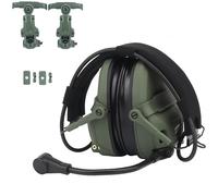 Casque tactique GEN 6 antibruit avec micro à bras robotisé pour la chasse, le paintball et le CS (Green)