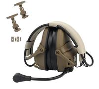 Casque tactique GEN 6 antibruit avec micro à bras robotisé pour la chasse, le paintball et le CS (Khaki)