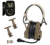 Casque Tactique GEN 6 avec Micro Détachable Compatible avec Les Systèmes OPS Core Et Les Casques Audio 2 en 1 Protection Auditive Cache-Oreilles(Brown,Without Noise Reduction)