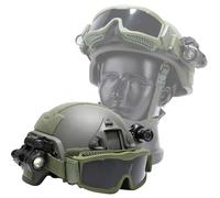 Casque Tactique Multifonctionnel Mich 2000, Casque Anti-Choc Militaire 6 en 1 pour Paintball, Airsoft, Paintball, Activités de Plein Air et Cosplay, avec Caméscope et Lampe Torche.