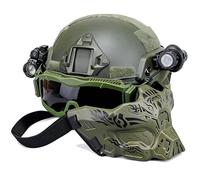 Casque Tactique Multifonctionnel Mich 2000, Casque Militaire Airsoft 7 en 1, avec Masque Caméra et Lampe Torche, pour Paintball, Activités de Plein Air et Cosplay