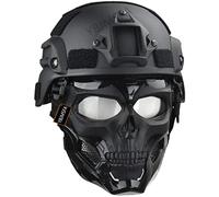 Casque Tactique PJ Et Masque De Protection Intégral Airsoft Skull, Conception d'usure A Double Mode pour Le Jeu Airsoft Paintball CS