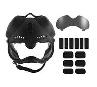Casque Tactique pour Chien avec Lunettes et Protection Auditive - Casque K9 Réglable pour Berger Allemand, Malinois Belge et Berger Hollandais - Compatible avec Rail Picatinny(Black)