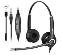 Casque Téléphone Portable avec Micro Anti-Bruit, PC Casque 3,5mm, USB C Oreillette Filaire pour Ordinateur, iPhone Samsung Smartphone, Skype, Bureau Business Centre d'Appel, Ultra Léger et Confortable