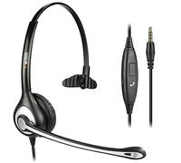 Casque Téléphone Portable Filaire Mono avec Micro Anti-Bruit, WANTEK Écouteurs Smartphone pour iPhone Samsung Huawei HTC LG Blackberry Téléphones Android avec Oreillette Jack 3,5 mm(F600J35)