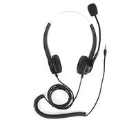 Casque téléphonique, casque de centre d'appel professionnel, casque câblé avec microphone d'annulation du bruit, oreilles rotatives de 330 ° pour les téléphones de bureau fixe (VH500D-3.5 (Bino-ear))