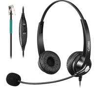 Casque Téléphonique Fixe Avec Microphone Antibruit, Casque Rj9 Téléphone Polycom Vvx411 Avaya 9508 Mitel 5312 Shoretel Bt Converse 2300 Nec Centre D'Appel Domicile, Bureau, Téléphones Ip Gris