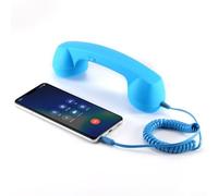 Casque téléphonique rétro avec prise jack 3,5 mm filaire avec microphone | Design ergonomique, style nostalgique - pour les appareils avec prise jack 3,5 mm, smartphones et tablettes