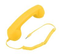 Casque téléphonique rétro, prise professionnelle de 3,5 mm, anti-radiations, casque filaire pour téléphone portable pour Smartphone-PC, jaune