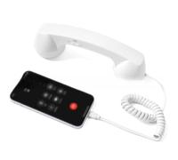 Casque téléphonique rétro Type-C filaire avec microphone (blanc) | Design filaire, port Type-C, son cristallin, aspect nostalgique, compatible avec Android