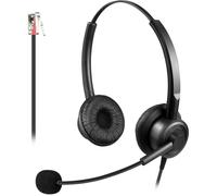 Casque Téléphonique RJ9 Avec Micro Antibruit Compatible Polycom Et Avaya Pour Téléphone Fixe De Bureau