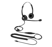 Casque téléphonique RJ9 avec Microphone Antibruit Téléphone Centre d'appel Filaire Binaural pour téléphones IP Avaya Plantronics Polycom Siemens SNOM NEC Alcatel