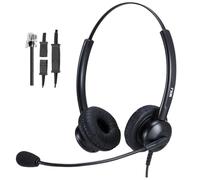 Casque téléphonique RJ9 pour Centre d'appels, Bureau, Ligne terrestre, avec Microphone et Suppression du Bruit pour Les téléphones Avaya Polycom Nortel Aastra Mitel Gigaset Alcatel Toshiba Fanvil.