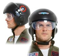 Casque Top Gun Deluxe Licencié Pilote Costume Fantaisie Accessoire Adultes