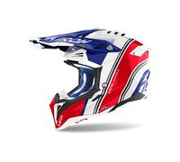 Airoh Aviator 3 Hima, casque de motocross XL Blanc/Rouge/Bleu Blanc/Rouge/Bleu