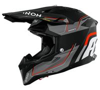 Airoh Casque de motocross Aviator 3 Leader M – Mat noir/gris/orange néon