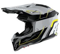 Airoh Casque de motocross Aviator 3 Leader Gris/Noir/Jaune Néon Taille L