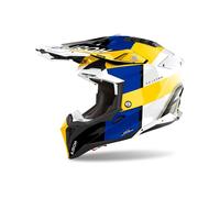 Airoh Aviator 3 Monarch, casque de motocross XS Bleu/Jaune/Blanc/Noir Bleu/Jaune/Blanc/Noir