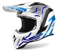 Airoh Aviator Ace 2 Ground Casque de motocross, blanc-bleu, taille XS