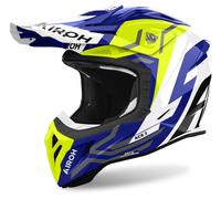 Airoh Aviator Ace 2 Ground Casque de motocross, blanc-bleu-jaune, taille XS