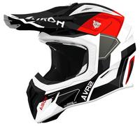 Airoh Casque cross Aviator Ace 2 Shield Brillant Noir/Blanc/Rouge