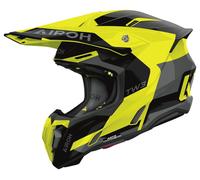 Airoh Twist 3 Fancy Casque de motocross, noir/gris/jaune fluo, Taille XXL (63)