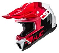 HJC C50 Primal Casque de motocross, noir-blanc-rouge, taille M pour homme