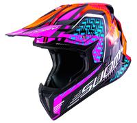 Suomy X-Wing Motley Casque de motocross, noir-rouge-pourpre, taille 2XL pour homme