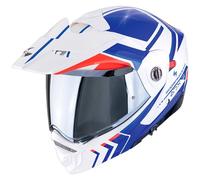 casque trail modulable scorpion adx-2 lewis - blanc / bleu / rouge XL