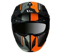Casque Trial MT Streetfighter SV Twin C4 Noir Mat-Orange Fluo L Simple ECRAN Transparent Transformable avec MENTONNIERE Amovible (Livre avec Un ECRAN SUPPLEMENTAIRE Miroir) (ECE 22.06)