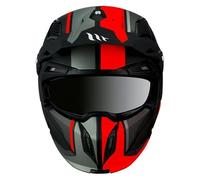Casque Trial MT Streetfighter SV Twin C5 Noir Mat-Rouge M Simple ECRAN Transparent Transformable avec MENTONNIERE Amovible (Livre avec Un ECRAN SUPPLEMENTAIRE Miroir) (ECE 22.06)