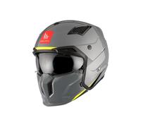 Casque Trial MT Streetfighter SV UNI Gris Brillant XL Simple ECRAN Transparent Transformable avec MENTONNIERE Amovible (Livre avec Un ECRAN SUPPLEMENTAIRE Dark) (ECE 22.06)