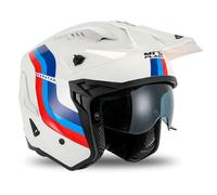 casque trial ufo sheratan cross - blanc / bleu / rouge XS