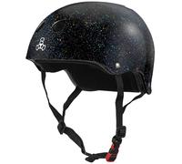 Casque Triple Eight certifi anti-transpiration pour skateboard, BMX, roller derby et roller, noir paillet , taille XS/S