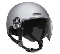 Casque Trottinette Electrique, Casques Demi-Scooter Hautement Protecteurs Amortisseurs, Équipement Electrique avec Visière Transparente, Aérations, Réglage Molette, Caches-Oreilles Détachables