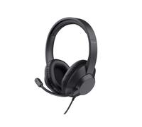 Casque Trust Ayda Max Circum-Aural Filaire Noir, Usage Bureau/Centre d'Appels, HP 20-20000Hz, Sensibilité 95dB, Micro Boom, Poids 167g