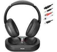 Casque TV sans Fil, 2.4G et Bluetooth 5.3 Technologie bi-Mode Casque TV pour Personnes ?g¿¿es, Auriculaire sans Retard de Synchronisation, avec Base ¿¿mettrice, Support Fibre Optique/USB/RCA/BT