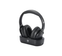 Casque TV sans fil avec base de recharge - réglable et pliable - autonomie 35h - portée 30m - noir