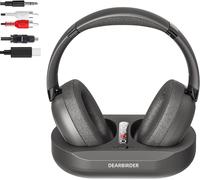 Casque Tv Sans Fil Avec Double Mode 2.4G Rf Et Bluetooth 5.3, Casque Sans Fil Over-Ear Pour Regarder La Télévision Avec Base Émetteur, Pas De Retard Audio, Potentialisation Du Volume Pour Personnes