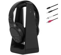 Casque TV Sans Fil pour Seniors avec Grands Boutons, Station Émetteur RF 2.4GHz, Compatible Sorties Optique/RCA/AUX, Casque Bluetooth Supra-Auriculaire avec 3 Modes EQ, Portée 30m Sans Délai Audio