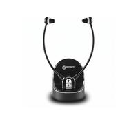 Casque TV Sans Fil Stéthoscopique Amplifié 125dB avec Micro d'Ambiance Noir